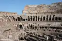 The inner tiers of the Colosseum above the open chambers under the arena
