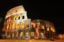 The Colosseum lit up at night