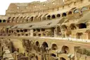 The upper levels and arches inside the Colosseum