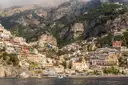 Positano’s houses climbing the cliffs above the sea