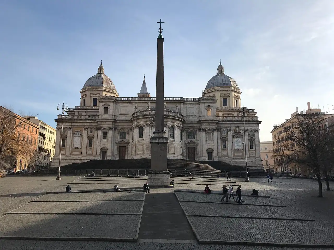 The church of Santa Maria Maggiore and the obelisk in front of it
