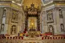 Bernini's bronze Baldachin under the dome inside St. Peter's Basilica