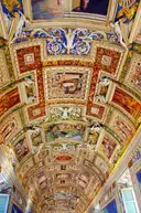 The gilded, painted ceiling of the Gallery of Maps in the Vatican Museums