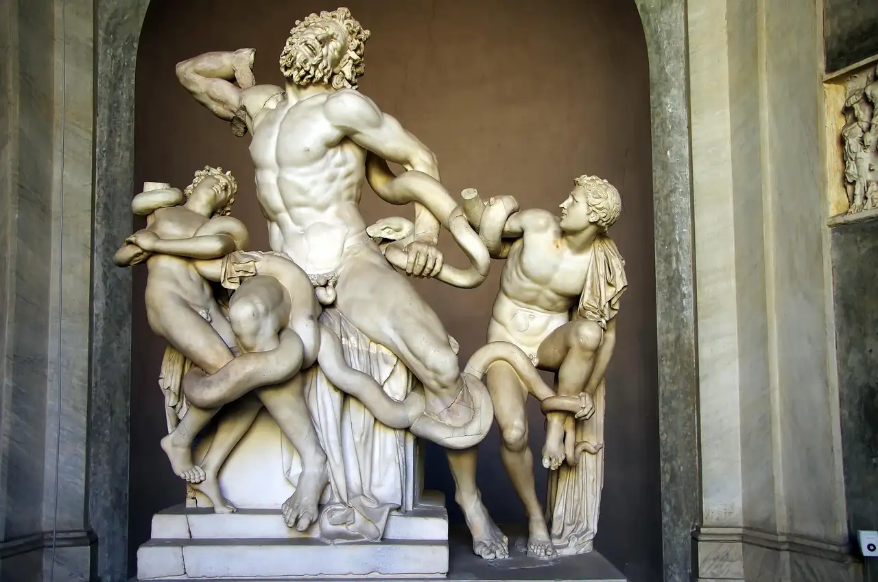 The Laocoön marble statue group in the Vatican Museums